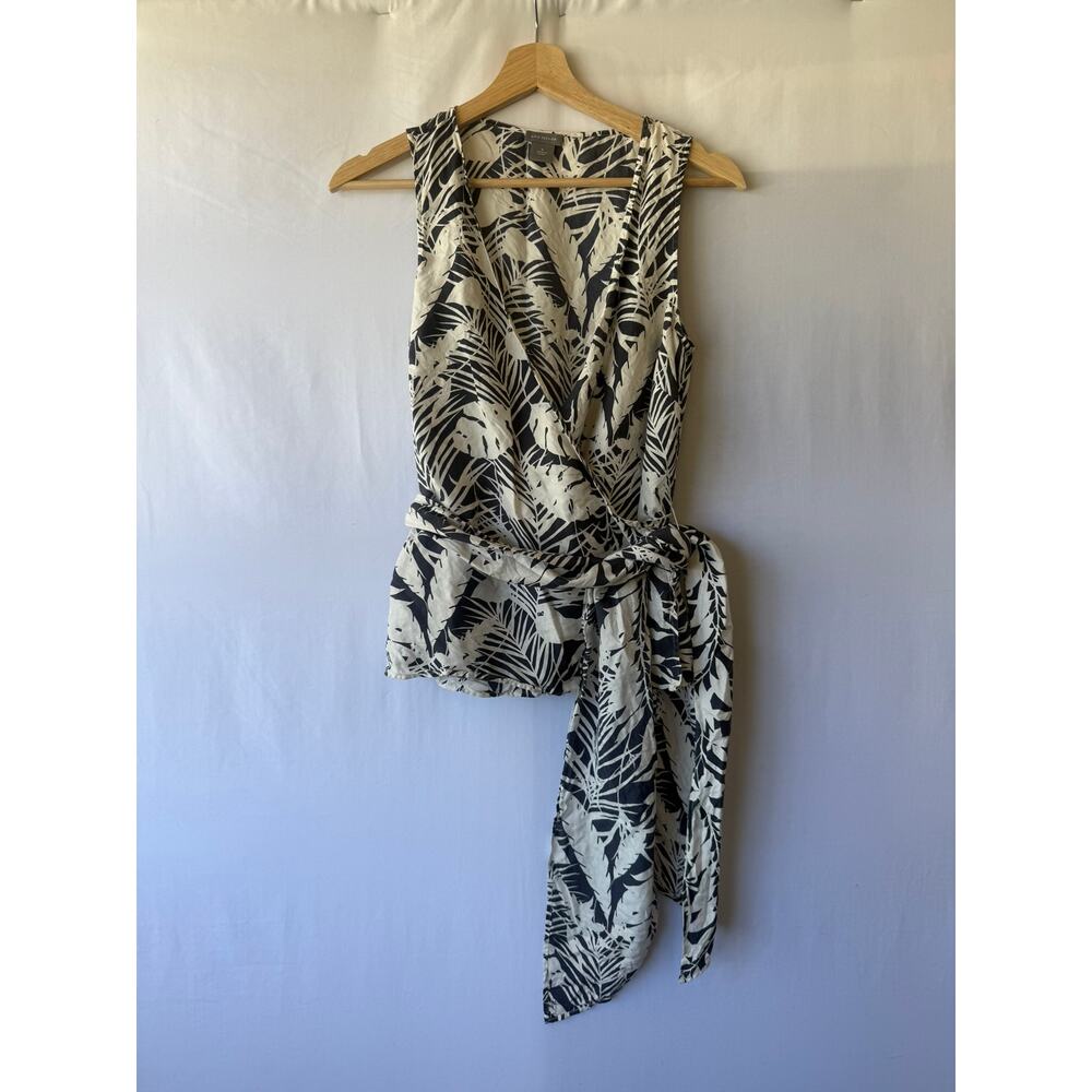 Ann Taylor Floral Silk Wrap blouse- Size 4